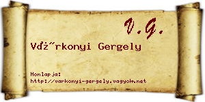 Várkonyi Gergely névjegykártya